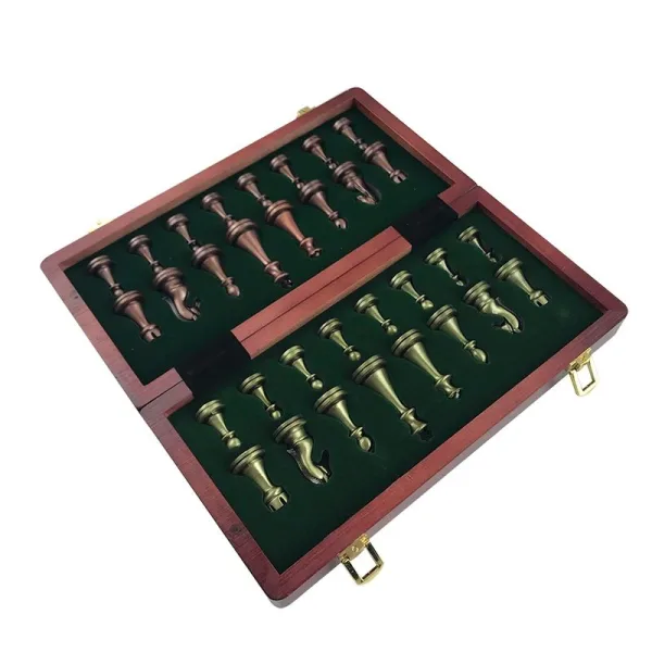 echiquier repliable pièces or et argent